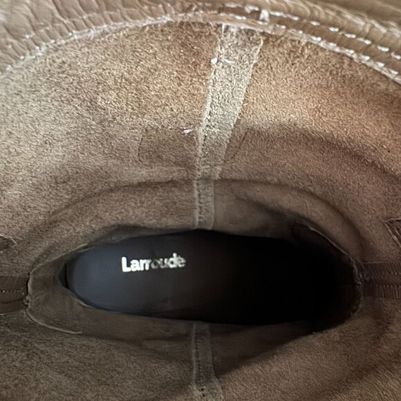 Larroude Thelma Camel Suede Western Heeled Boots Women's Hand Made, Size 7 NWOB - Picture 8 of 9